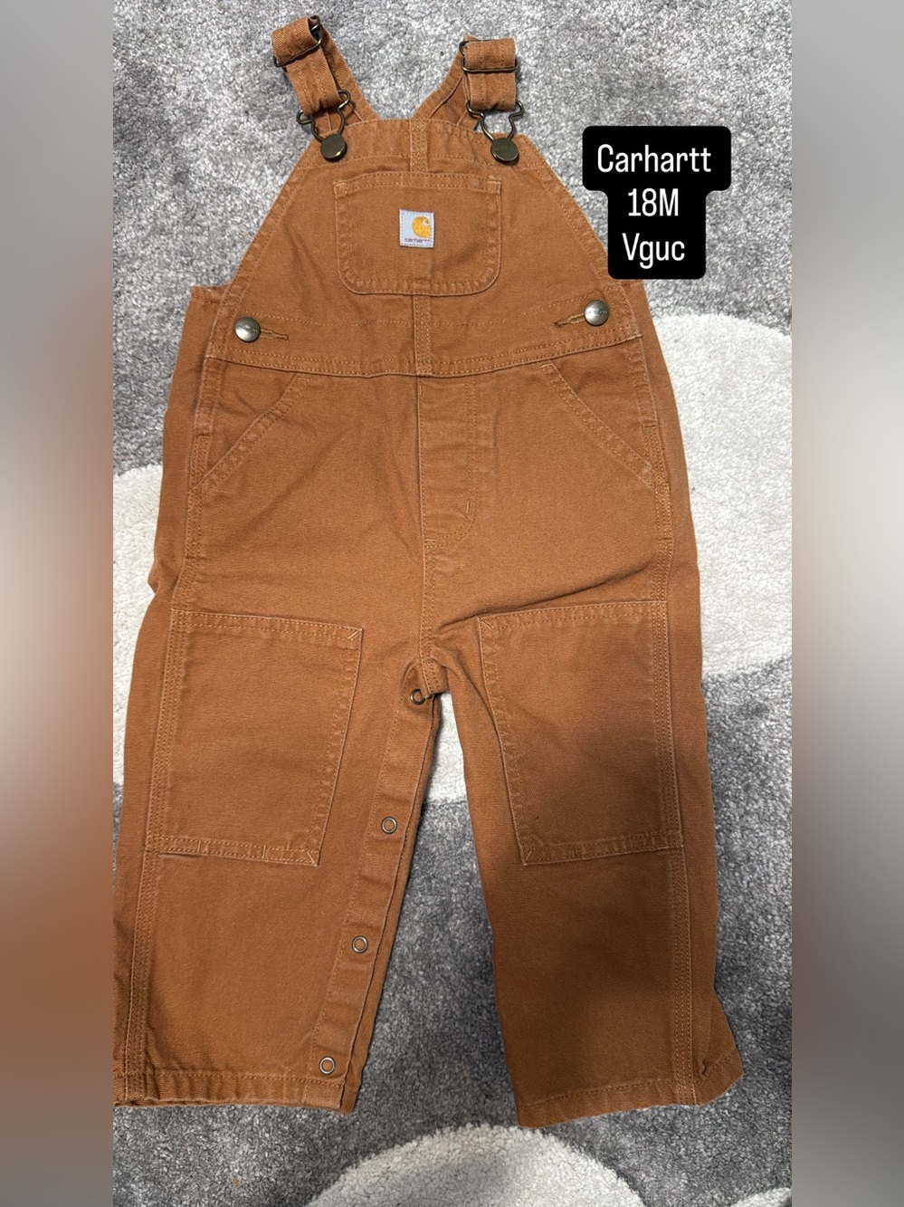 Carhartt Toddler Overalls in Brown Duck Canvas